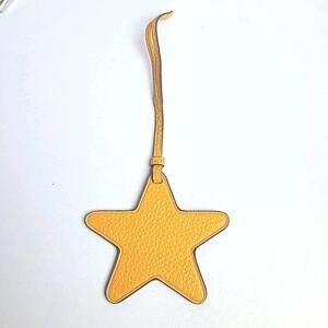 NWT Coach Large 4" Pebbled Leather Golden Yellow Star Bag Charm